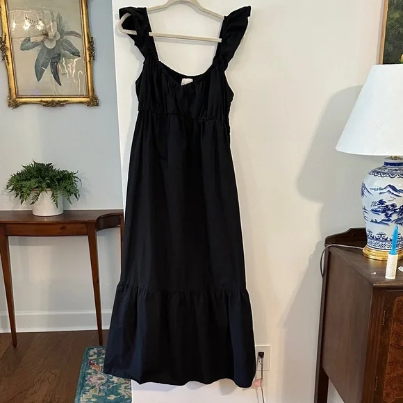 Universal Thread Black Ruffle Strap Maxi Dress - Picture 1 of 3
